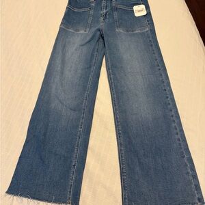 Altar'd State Straight Leg Levvy Cropped Jeans